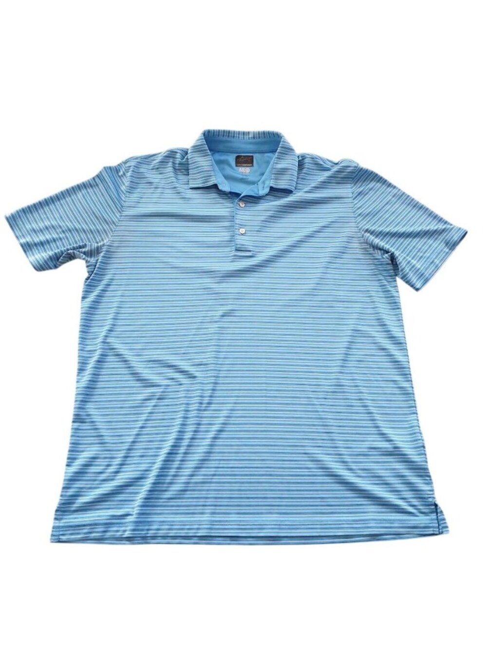 Greg Norman Men ML75 Striped Polo Shirt Blue XL Short Sleeve Lightweight Soft